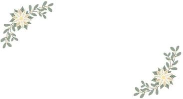 Natal inverno bandeira com flor branco poinsétia e branco bagas. perfeito para cumprimento cartão Projeto vetor