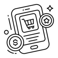 ícone de design exclusivo de compras online vetor