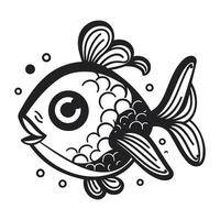 peixe ícone. Preto e branco ilustração do peixe vetor ícone para rede