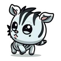 zebra desenho animado mascote personagem isolado em uma branco fundo vetor