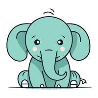 fofa desenho animado elefante. vetor ilustração do uma fofa bebê elefante.