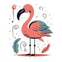 flamingo pássaro vetor ilustração. mão desenhado rabisco estilo.
