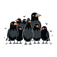 fofa pinguins isolado em uma branco fundo. vetor ilustração.