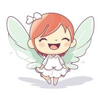 fofa pequeno anjo com asas. vetor ilustração do uma fofa pequeno anjo.