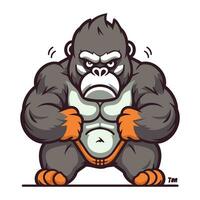 gorila mascote. desenho animado ilustração do gorila mascote para rede Projeto vetor