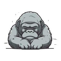 vetor ilustração do uma gorila dentro desenho animado estilo isolado em branco fundo.