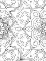 floral mandala coloração Páginas, flor mandala coloração página, coloração página para adulto. coloração Páginas. mandala vetor