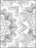 floral mandala coloração Páginas, flor mandala coloração página, coloração página para adulto. coloração Páginas. mandala vetor