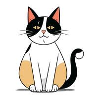 vetor ilustração do uma gato sentado em uma branco fundo. isolado.