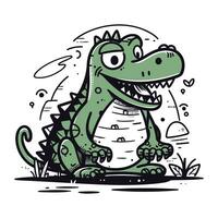 fofa desenho animado crocodilo. vetor ilustração do uma crocodilo.