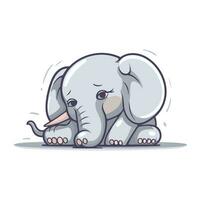 fofa desenho animado elefante. vetor ilustração isolado em uma branco fundo.