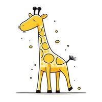 fofa girafa isolado em branco fundo. vetor mão desenhado ilustração.