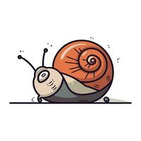 Caracol desenho animado vetor ilustração. isolado em uma branco fundo.