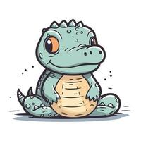 fofa crocodilo desenho animado vetor ilustração. fofa bebê crocodilo personagem.