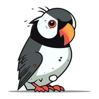 papagaio-do-mar desenho animado vetor ilustração isolado em branco fundo. papagaio-do-mar ícone.