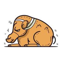 ilustração do uma cachorro deitado em uma branco fundo. vetor ilustração