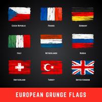 Conjunto de vetores de bandeiras do grunge