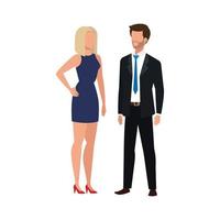 personagem de avatar elegante de casal de negócios vetor