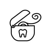 dental fio dental vetor ícone dentro linha estilo