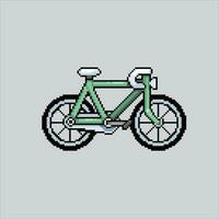pixel arte ilustração bicicleta. pixelizada bicicleta. bicicleta pixelizada para a pixel arte jogos e ícone para local na rede Internet e vídeo jogo. velho escola retrô. vetor