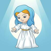 virgem Maria e céu anjo luz vetor