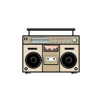 retro vintage portátil estéreo boombox rádio cassete gravador para música som ilustração vetor