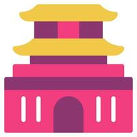 Hwaseong fortaleza ícone ilustração, para uiux, infográfico, etc vetor