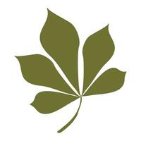 verde cor castanha folha isolado em branco fundo. vetor plano logotipo ilustração. desenho animado botânica Projeto elemento, outono ícone, floral objeto para mercado, bandeira, folheto. fresco e eco símbolo.