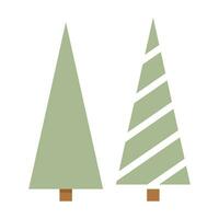 Natal plano verde árvores sem decorações vetor