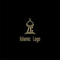 zc inicial monograma para islâmico logotipo com mesquita ícone Projeto vetor