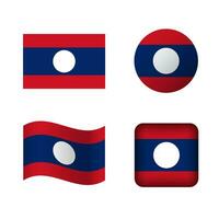 vetor Laos nacional bandeira ícones conjunto