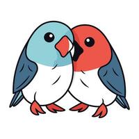 fofa casal do papagaios em uma branco fundo. vetor ilustração.