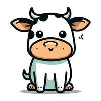 fofa vaca desenho animado mascote personagem vetor ilustração isolado em branco fundo