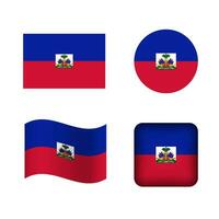 vetor Haiti nacional bandeira ícones conjunto