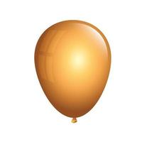 ícone de balão de hélio dourado isolado vetor
