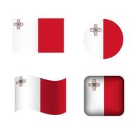 vetor Malta nacional bandeira ícones conjunto