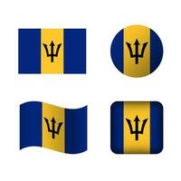 vetor barbados nacional bandeira ícones conjunto