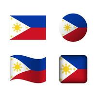 vetor Filipinas nacional bandeira ícones conjunto