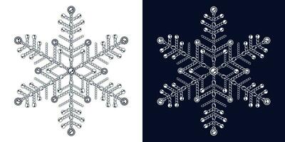 chique monocromático floco de neve fez do joalheria correntes vetor