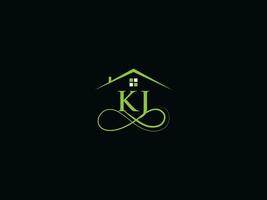 monograma kj construção logotipo ícone, real Estado kj logotipo carta Projeto vetor