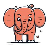 fofa desenho animado elefante. vetor ilustração dentro uma plano estilo em uma branco fundo.
