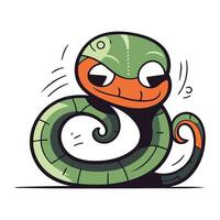 fofa desenho animado serpente. vetor ilustração isolado em uma branco fundo.