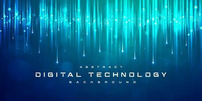 velocidade de tecnologia digital conectar fundo verde azul, informação cyber nano, comunicação abstrata, dados tecnológicos futuros de inovação, conexão de rede de internet, ai big data, ilustração de ponto de linha 3d vetor