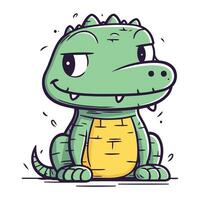 fofa crocodilo. vetor ilustração do uma desenho animado crocodilo.