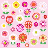 gráficos de clipart de flores de vetor mod