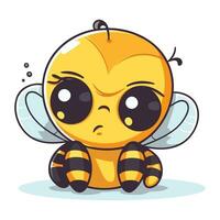 fofa desenho animado abelha. vetor ilustração do uma fofa abelha personagem.