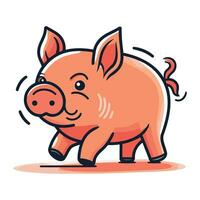 porquinho banco vetor ilustração. fofa desenho animado porco personagem.