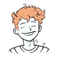 sorridente jovem homem com vermelho cabelo. vetor ilustração em branco fundo.
