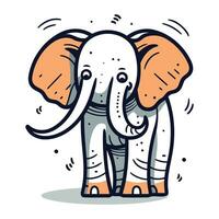 vetor ilustração do fofa desenho animado elefante. isolado em branco fundo.