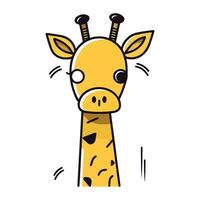 girafa cabeça. fofa desenho animado personagem. vetor ilustração.